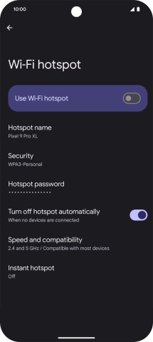 Press Hotspot password and key in the required password.