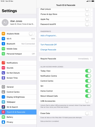 Press the indicator next to 
