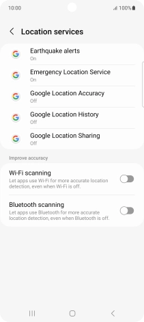 Press Google Location Accuracy.