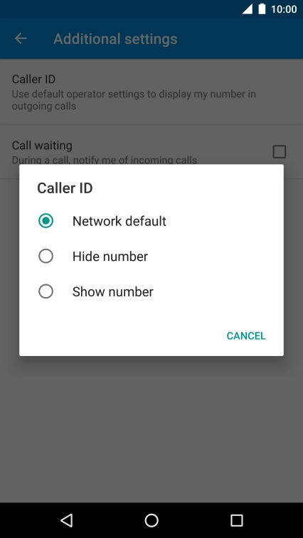 Press Show number to turn on caller identification.