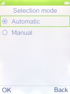 If you want to select a network automatically, select Automatic.
