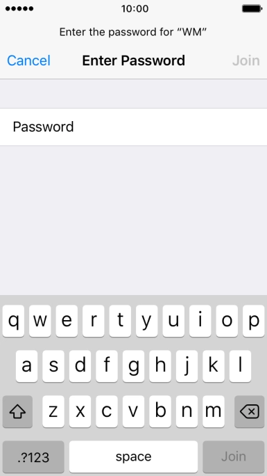 Press Password and key in the password for the Wi-Fi network.