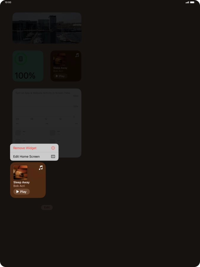 Press the required widget.
