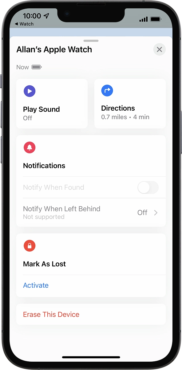 On your phone: Press Play Sound.