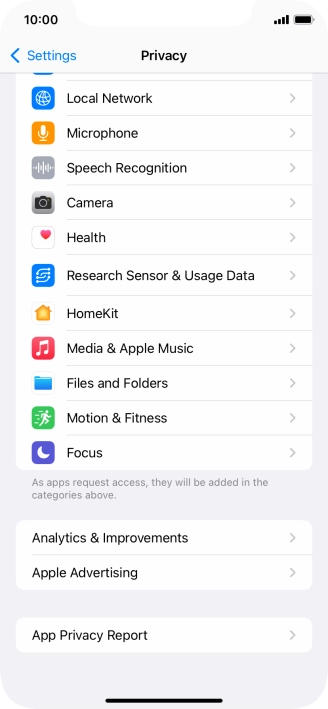 Press App Privacy Report.