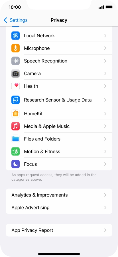 Press App Privacy Report.