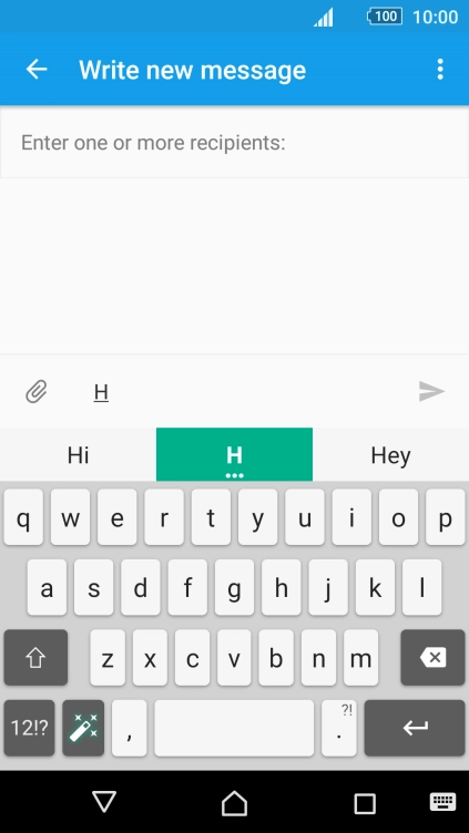 Press the required word to insert it.