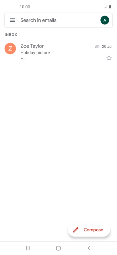 Press the email account icon. Press the email account icon.