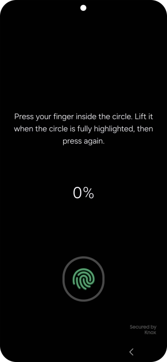 Follow the instructions on the screen to create the phone lock code using your fingerprint.