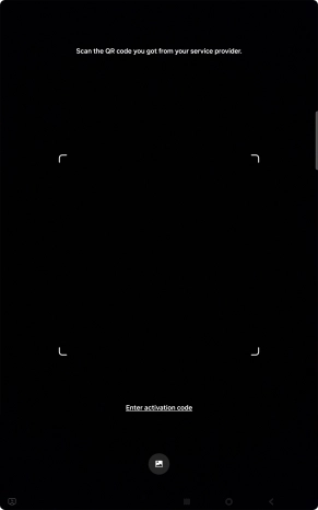 Place the QR code you've received inside the tablet camera frame to scan the code.