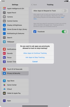 If you turn off the function, press the required setting.