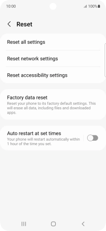 Press Factory data reset.