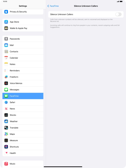Press the indicator next to 