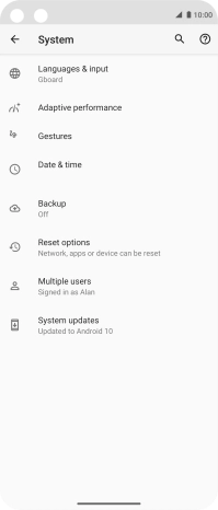 Press System updates. If a new software version is available, it's displayed. Follow the instructions on the screen to update the phone software.