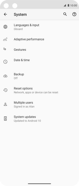 Press System updates. If a new software version is available, it's displayed. Follow the instructions on the screen to update the phone software.