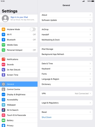 Press Sign in to your iPad.