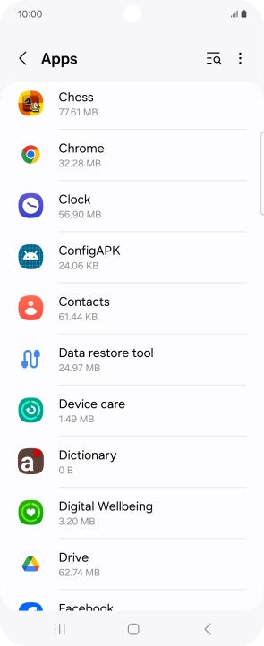 Press the required app. Press the required app.