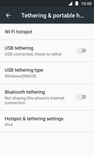 Press Wi-Fi hotspot.