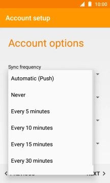Press the required setting.