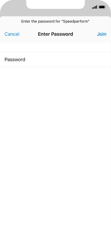 Key in the password for the Wi-Fi network and press Join.