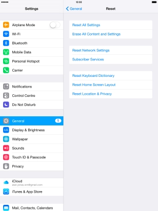 Press Reset All Settings.