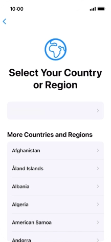 Press the required country or area.