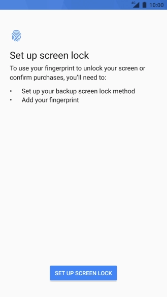 Press SET UP SCREEN LOCK and follow the instructions on the screen to create an additional phone lock code.