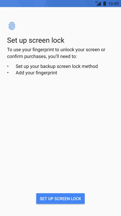 Press SET UP SCREEN LOCK and follow the instructions on the screen to create an additional phone lock code.