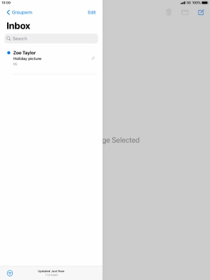 Press the new email message icon. Press the new email message icon.