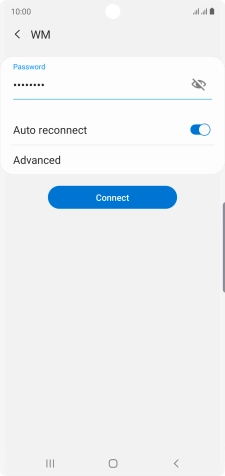 Key in the password for the Wi-Fi network and press Connect.