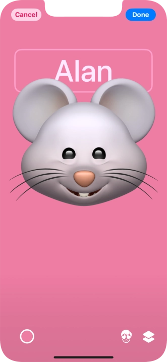 Press the name field and follow the instructions on the screen to select the required font and colour for your name on the Contact Poster.