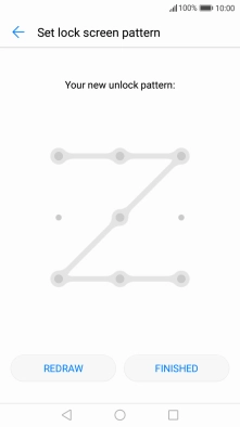 Repeat the selected phone lock code and press FINISHED.