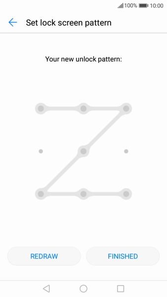 Repeat the selected phone lock code and press FINISHED.