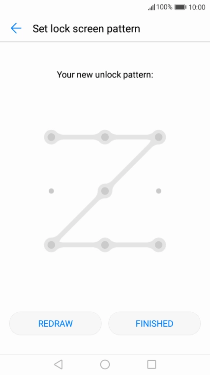 Repeat the selected phone lock code and press FINISHED.