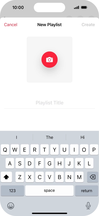 Press the text input field and key in a name for the playlist.
