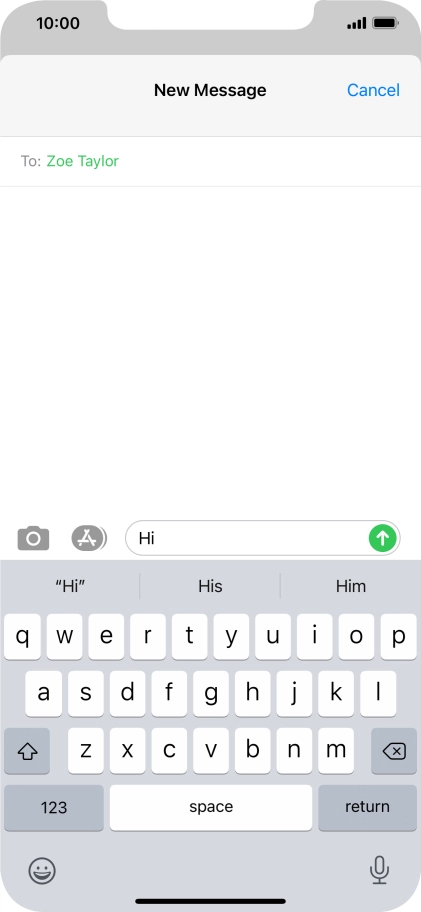 Press the send icon.