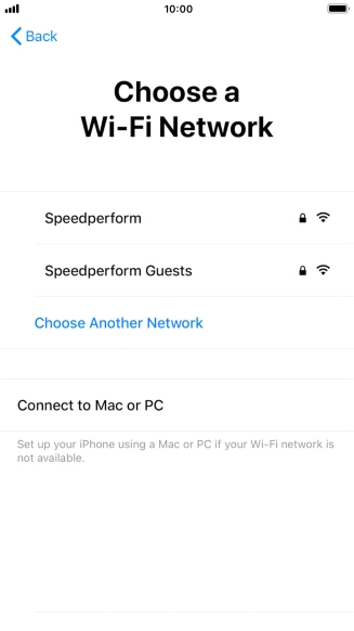 Press the required Wi-Fi network.