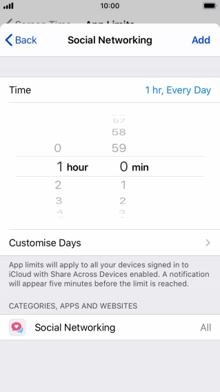 Press Customise Days.