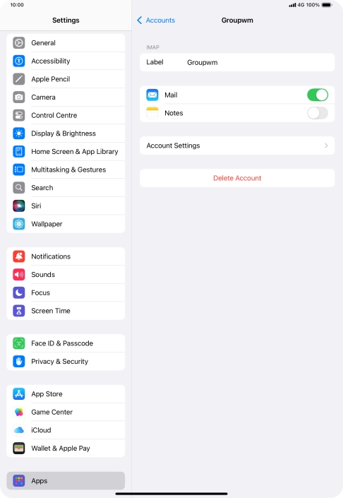 Press Account Settings.