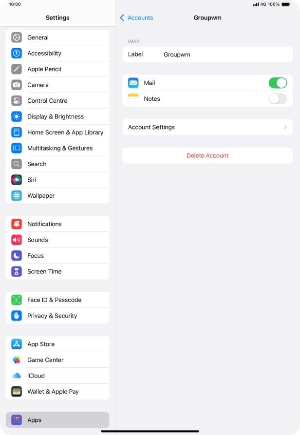 Press Account Settings.