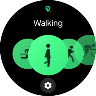 Drag your finger right or left to select the required activity.
