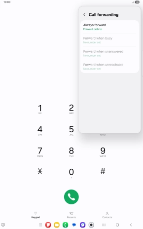 Press the required divert type.