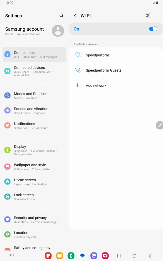 Press the required Wi-Fi network.