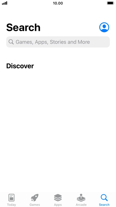 Press the search field and key in the name or subject of the required app.
