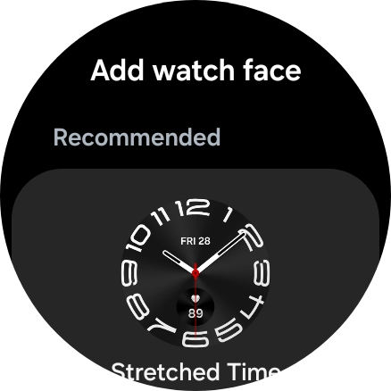 Slide your finger up or down to see the available watch faces.