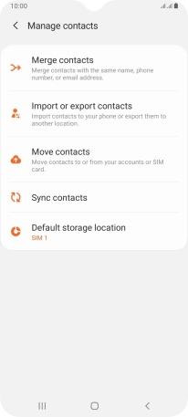Press Import or export contacts.