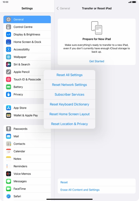 Press Reset All Settings.