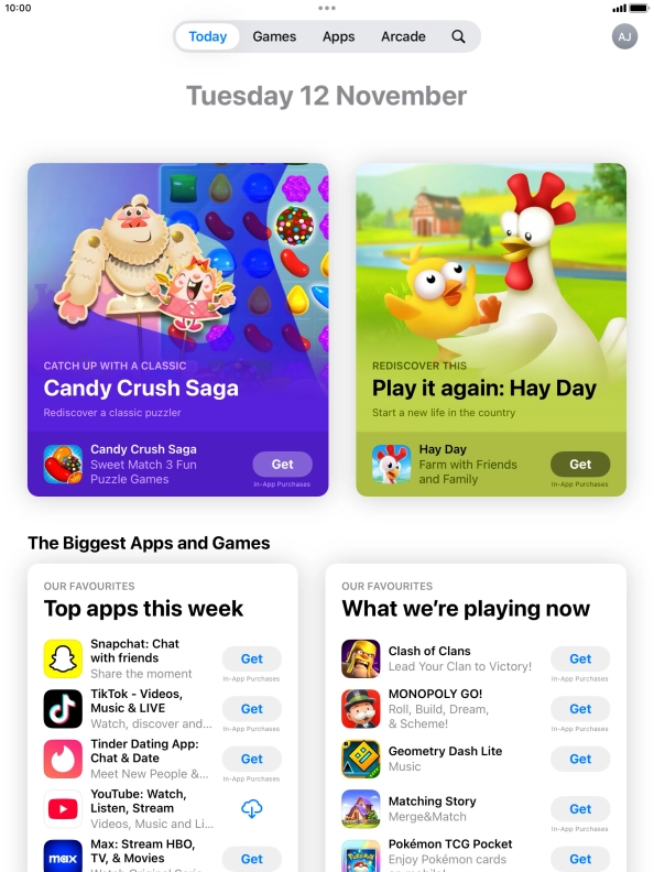 Press the search icon.