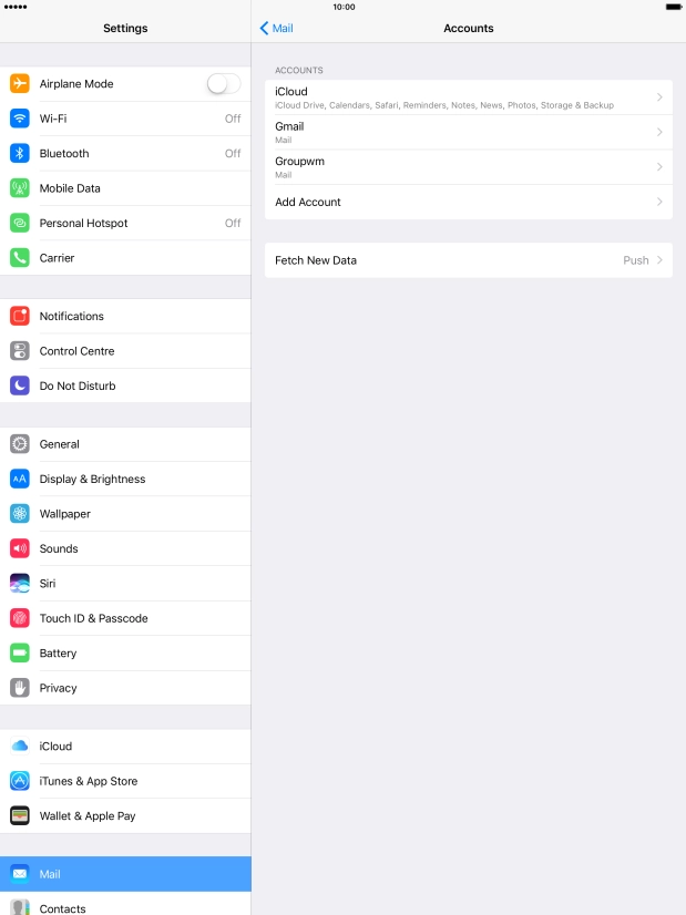 Press the required email account.