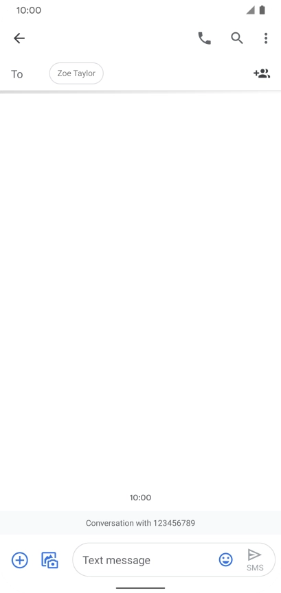 Press the text input field and write the text for your text message.